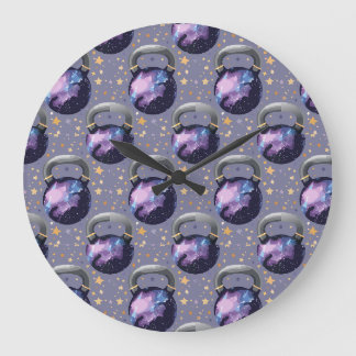 Space Galaxy Kettlebell Grote Klok