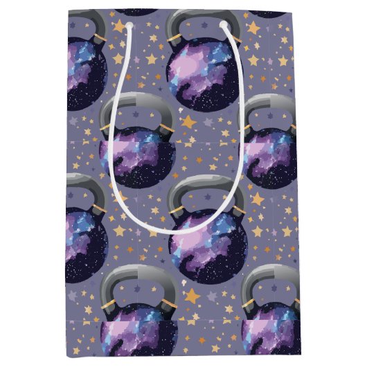 Space Galaxy Kettlebell Medium Cadeauzakje (Voorkant)