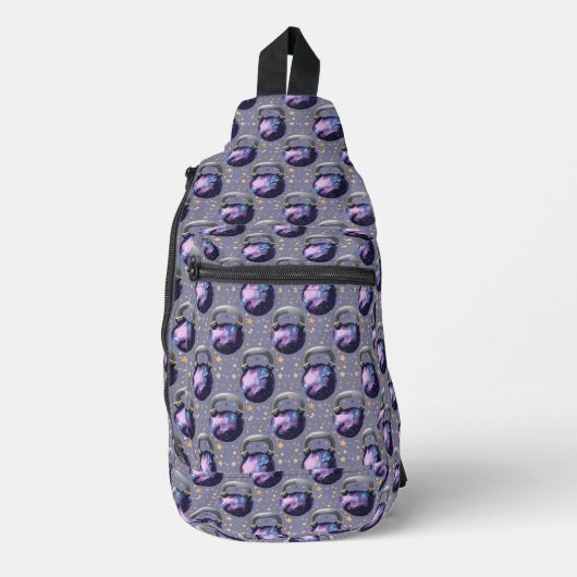 Space Galaxy Kettlebell Sling Bag (Voorkant)