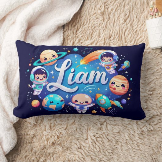 Space Galaxy Liam gepersonaliseerd Sierkussen Kussen (Deken)