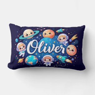 Space Galaxy Oliver gepersonaliseerd Sierkussen Kussen