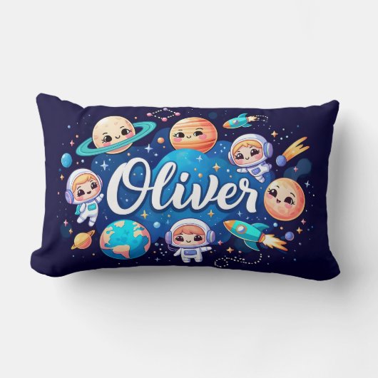 Space Galaxy Oliver gepersonaliseerd Sierkussen Kussen (Voorkant)