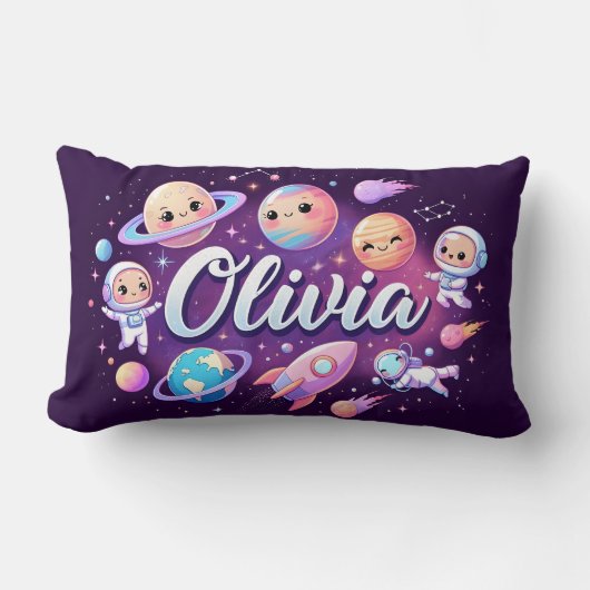 Space Galaxy Olivia Gepersonaliseerd Sierkussen Kussen (Voorkant)