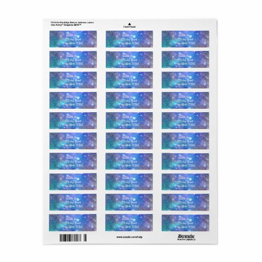 Space Galaxy Party Uitnodiging Kaart Adresetikette Etiket (Full Sheet)