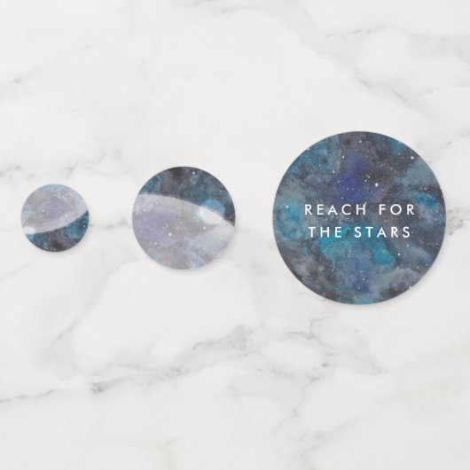 Space Galaxy Party Waterverf gepersonaliseerd Confetti (Voorkanten)