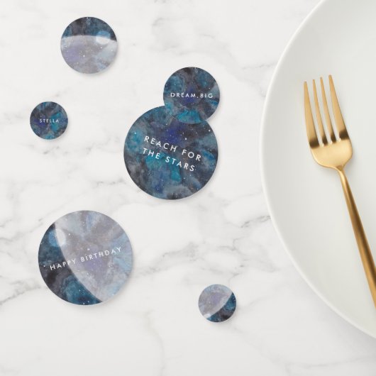 Space Galaxy Party Waterverf gepersonaliseerd Confetti (Groep)