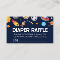Space Galaxy Raket Baby shower Luier Raffle Kaart