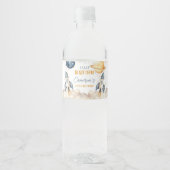 Space Galaxy Raket Schip Verjaardagsfeest Waterfles Etiket (Voorkant)