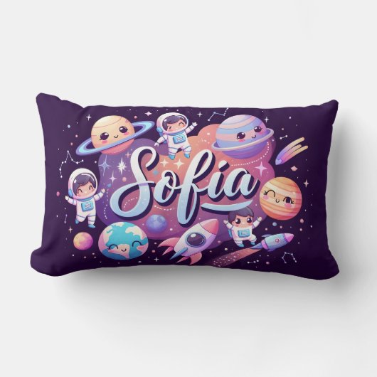 Space Galaxy Sofia gepersonaliseerd Sierkussen Kussen (Voorkant)