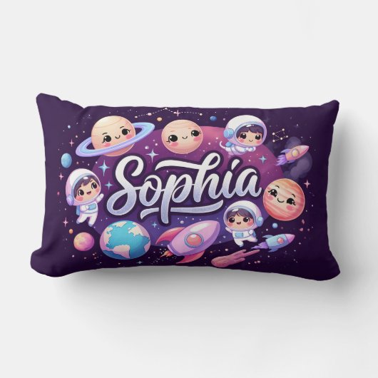 Space Galaxy Sophia gepersonaliseerd Sierkussen Kussen (Voorkant)
