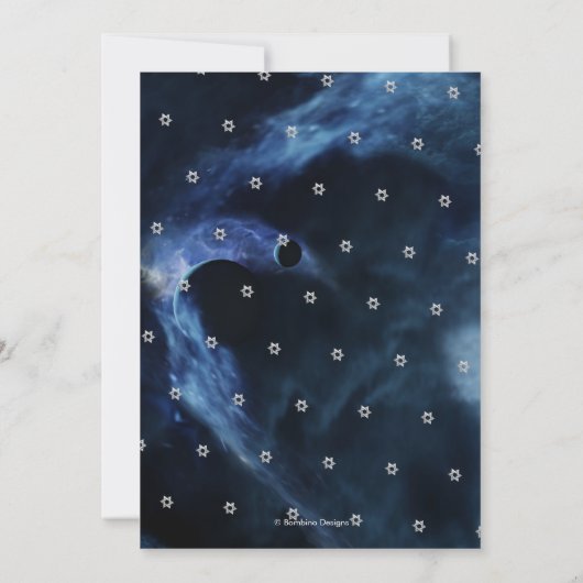 Space Galaxy Stars Bar Mitswa Aankondiging (Achterkant)