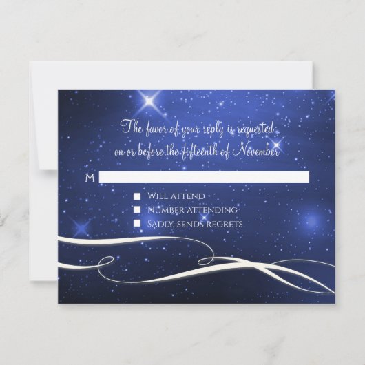Space Galaxy Stars Infinity Symbol Weddenschap RSVP Kaartje (Voorkant)