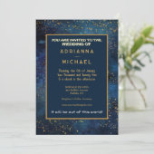 Space Galaxy Stars Uitnodiging voor bruiloft (Staand voorkant)