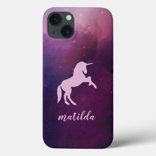 Space Galaxy unicorn leuk modern paarse Case-Mate iPhone Case