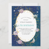 Space Galaxy Virtual Birthday Party Uitnodiging (Voorkant)