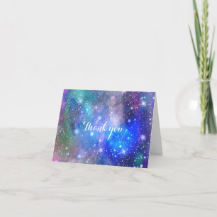Space Galaxy Vouw Uitnodiging Bedankkaart