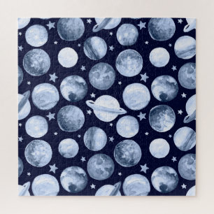 Space Galaxy: Waterverf planetaire illustratie Legpuzzel