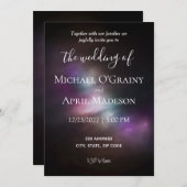 Space Galaxy Wedding Invitation Kaart (Voorkant / Achterkant)