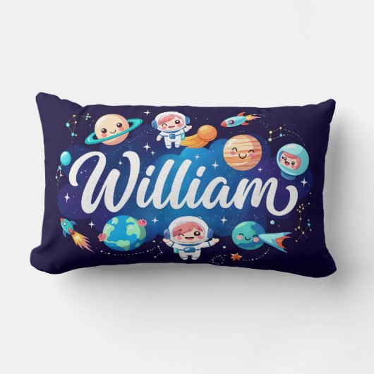Space Galaxy William gepersonaliseerd Sierkussen Kussen (Voorkant)