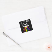 SPACE GAY LGBT Pride Month Alien UFO Rainbow Flag Vierkante Sticker (Envelop)
