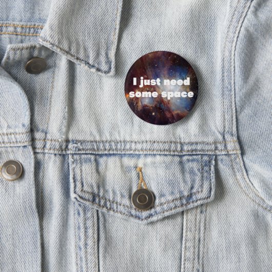 Space Geek Funny Button (In situ)