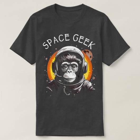 Space Geek Monkey Aap Chimp Astronaut T-shirt (Design voorkant)