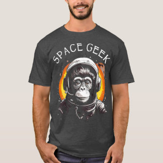  Space Geek Monkey Aap Chimp Astronaut T-shirt