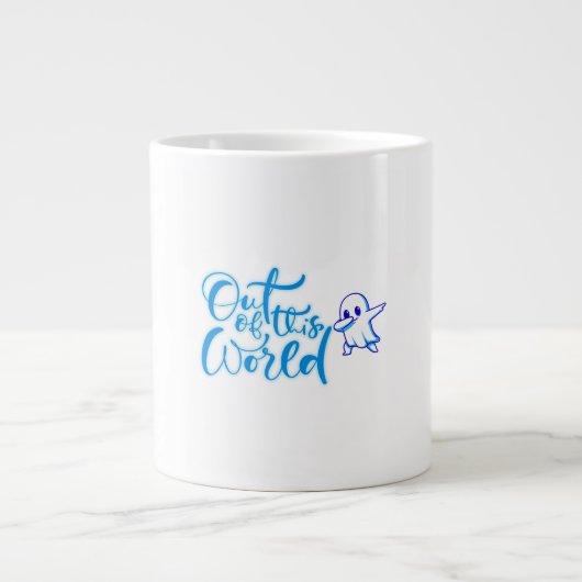 Space Ghost Vibes - Schattige Halloween-ontwerp Grote Koffiekop (Voorkant)