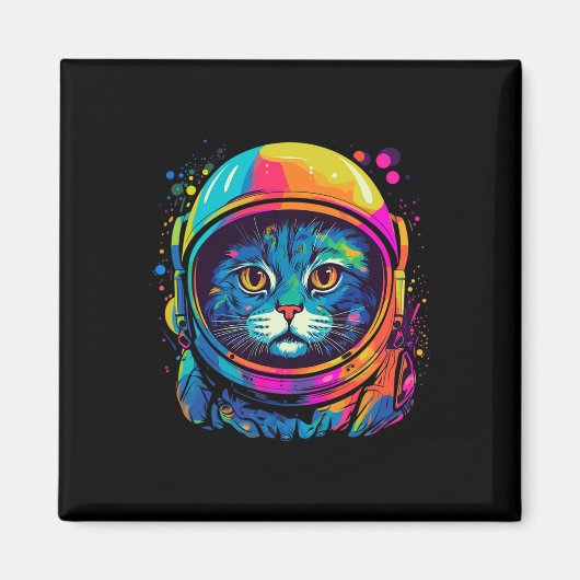 Space Gifts Kat Mam Kat Pap Mannen Vrouwen Kinder Magneet (Voorkant)