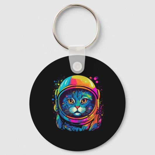 Space Gifts Kat Mam Kat Pap Mannen Vrouwen Kinder  Sleutelhanger (Voorkant)