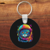 Space Gifts Kat Mam Kat Pap Mannen Vrouwen Kinder  Sleutelhanger (Voorkant)