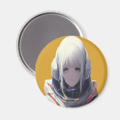 Space Girl Art Print – Kosmisch avontuur Magneet (Voorkant / Achterkant)