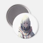 Space Girl Art Print – Kosmische avonturenmagneet Magneet (Voorkant / Achterkant)