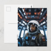 Space Girl Astronaut v7 | Briefkaart (Voorkant / Achterkant)