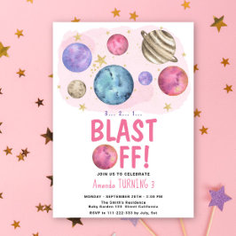 Space Girl Blast van verjaardagsfeest Kaart