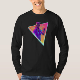 Space Girl Synthwave Cyberpunk Futuristic Art T-shirt