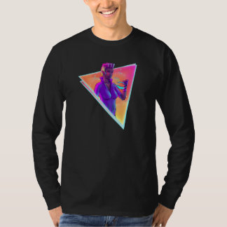 Space Girl Synthwave Cyberpunk Futuristic Art T-shirt