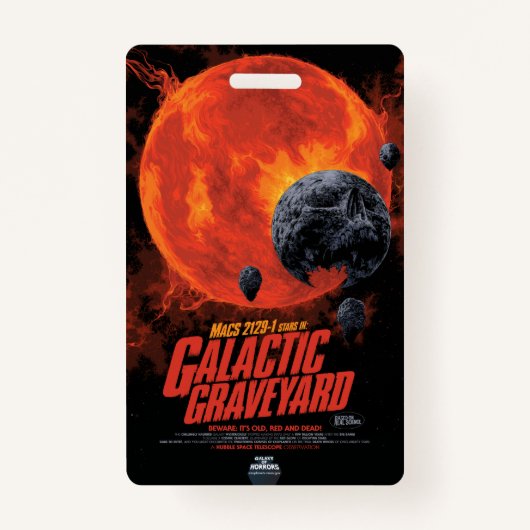 Space Graveyard Skull Halloween Galaxy of Horrors Badge (Voorkant)