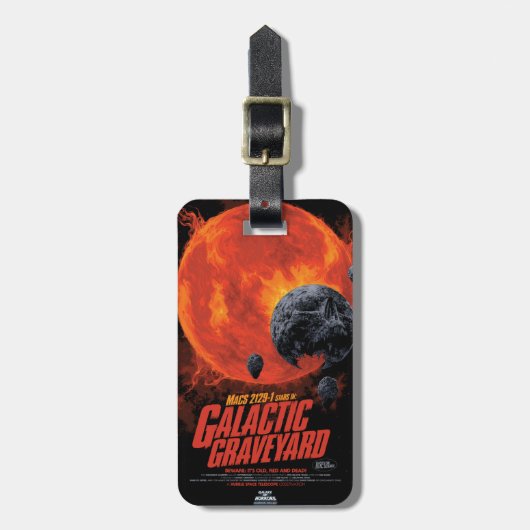 Space Graveyard Skull Halloween Galaxy of Horrors Bagagelabel (Voorkant verticaal)