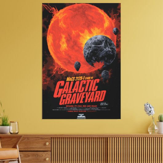 Space Graveyard Skull Halloween Galaxy of Horrors Canvas Afdruk (Insitu (Woonkamer))