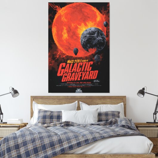 Space Graveyard Skull Halloween Galaxy of Horrors Canvas Afdruk (Insitu (Slaapkamer))