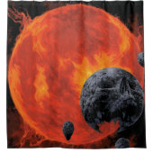 Space Graveyard Skull Halloween Galaxy of Horrors Douchegordijn (Voorkant)