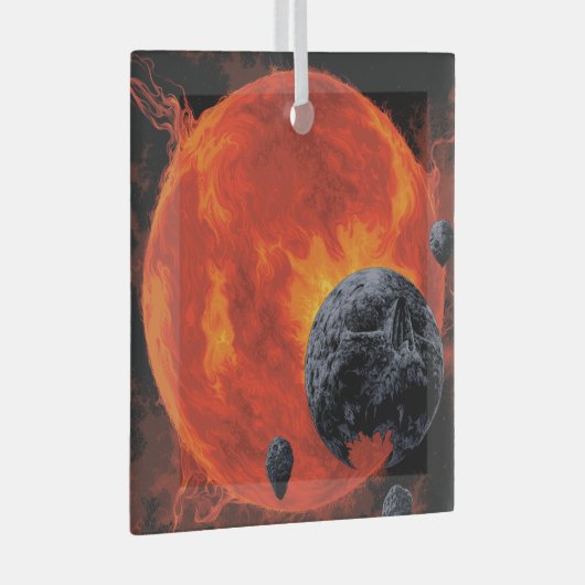 Space Graveyard Skull Halloween Galaxy of Horrors Glas Ornament (Voorkant Rechts)