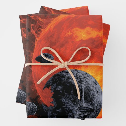 Space Graveyard Skull Halloween Galaxy of Horrors Inpakpapier Vel (In situ)