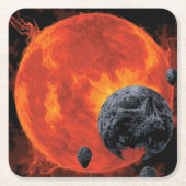 Space Graveyard Skull Halloween Galaxy of Horrors Kartonnen Onderzetters (Voorkant)