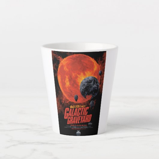 Space Graveyard Skull Halloween Galaxy of Horrors Latte Mok (Voorkant)