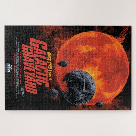 Space Graveyard Skull Halloween Galaxy of Horrors Legpuzzel (Horizontaal)