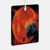 Space Graveyard Skull Halloween Galaxy of Horrors Metalen Ornament (Voorkant Rechts)