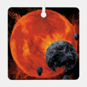 Space Graveyard Skull Halloween Galaxy of Horrors Metalen Ornament (Achterkant)