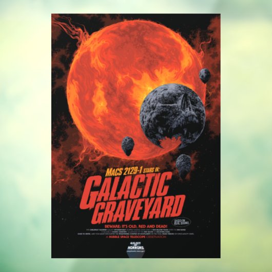 Space Graveyard Skull Halloween Galaxy of Horrors Raamsticker (Vel 3)